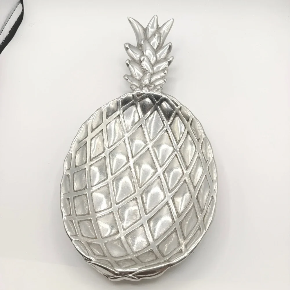 Bruce Fox Design Wilton Armetale Pineapple Serving Dish Silver Aluminum Tray